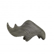 CHARLES ΔΙΑΚΟΣΜΗΤΙΚΟ ΡΙΝΟΚΕΡΟΣ 24x7x13cm POLYRESIN ΛΕΥΚΟ ΜΑΥΡΟ c540517