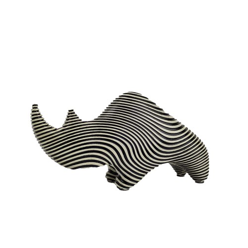 CHARLES ΔΙΑΚΟΣΜΗΤΙΚΟ ΡΙΝΟΚΕΡΟΣ 24x7x13cm POLYRESIN ΛΕΥΚΟ ΜΑΥΡΟ c540517