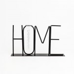 HOME ΔΙΑΚΟΣΜΗΤΙΚΗ ΕΠΙΓΡΑΦΗ 38x5x22cm ΜΕΤΑΛΛΟ ΜΑΥΡΟ ΓΥΑΛΙ c540518