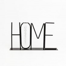 HOME ΔΙΑΚΟΣΜΗΤΙΚΗ ΕΠΙΓΡΑΦΗ 38x5x22cm ΜΕΤΑΛΛΟ ΜΑΥΡΟ ΓΥΑΛΙ c540518