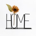 HOME ΔΙΑΚΟΣΜΗΤΙΚΗ ΕΠΙΓΡΑΦΗ 38x5x22cm ΜΕΤΑΛΛΟ ΜΑΥΡΟ ΓΥΑΛΙ c540518