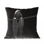 ALI ΔΙΑΚΟΣΜΗΤΙΚΟ ΜΑΞΙΛΑΡΙ 45x45cm ΒΕΛΟΥΔΟ ΜΑΥΡΟ ΛΕΥΚΟ c540526