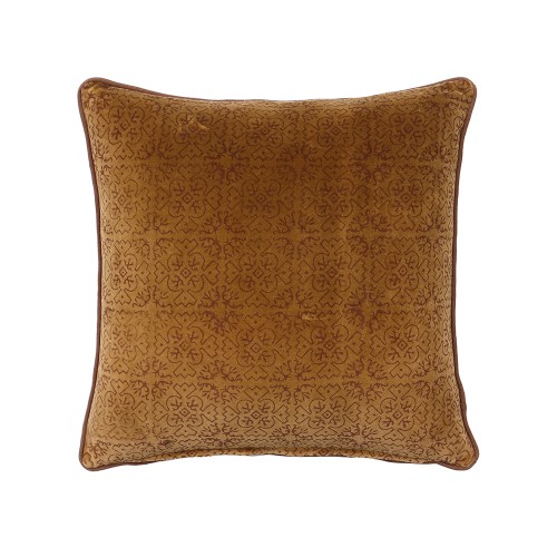 SUNDIAL C ΔΙΑΚΟΣΜΗΤΙΚΟ ΜΑΞΙΛΑΡΙ 50x50cm ΒΑΜΒΑΚΙ CARAMEL ΒΕΛΟΥΔΟ c540533