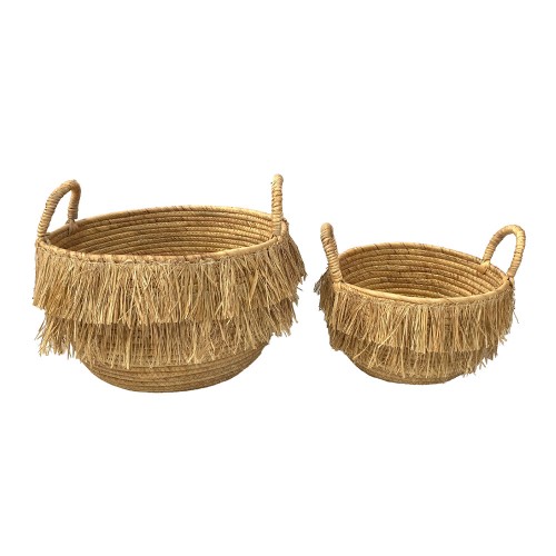SYROS ΚΑΛΑΘΙ ΣΕΤ 2ΤΜΧ 36x36x32cm SEAGRASS ΦΥΣΙΚΟ c540552