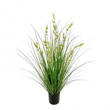 OAT GRASS ΦΥΤΟ ΤΕΧΝΗΤΟ ΣΕ ΓΛΑΣΤΡΑ 90cm PVC ΠΡΑΣΙΝΟ c540577