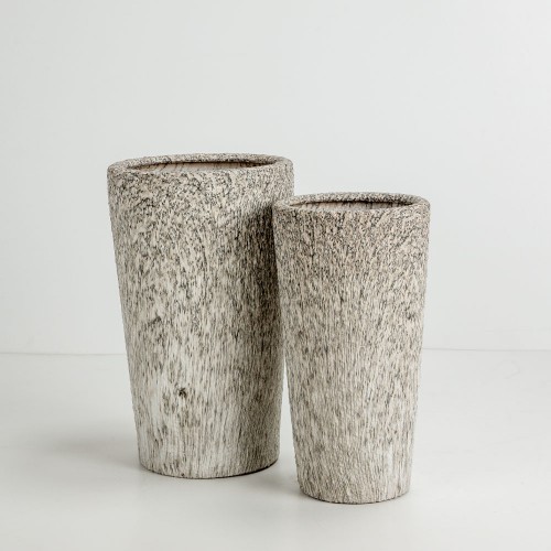 KANCHE ΓΛΑΣΤΡΑ ΣΕΤ 2ΤΜΧ 32x32x53cm ΚΕΡΑΜΙΚΟ ΜΠΕΖ ΜΑΥΡΟ c540605