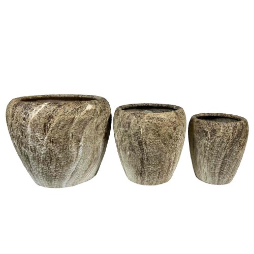 NANGA ΓΛΑΣΤΡΑ ΣΕΤ 3ΤΜΧ 42x42x35cm ΚΕΡΑΜΙΚΟ ΜΠΕΖ ΚΑΦΕ c540608