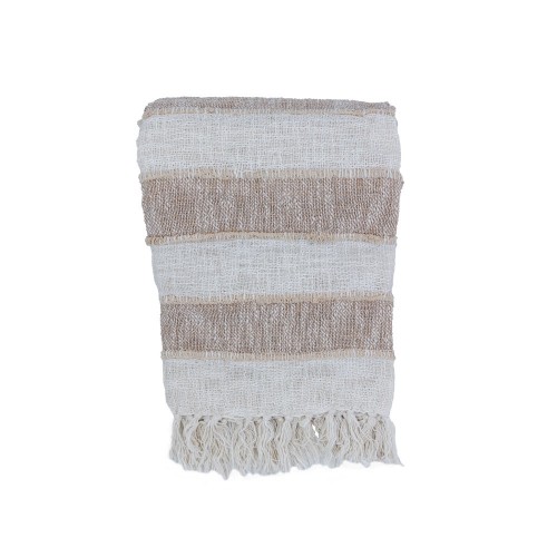 SUNIL ΡΙΧΤΑΡΙ ΔΙΑΚΟΣΜΗΤΙΚΟ 130x170cm ΥΦΑΣΜΑ ΜΠΕΖ ΛΕΥΚΟ c540631