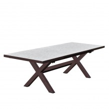 SORPRESA ΤΡΑΠΕΖΙ ΕΠΕΚΤΕΙΝΟΜΕΝΟ-Η TERRAZZO ΚΑΦΕ ΣΚΟΥΡΟ 202x101x77cm c540704