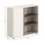 ΝΤΟΥΛΑΠΙ ΒΙΒΛΙΟΘΗΚΗ NEWLINE HM18282 ΜΕΛΑΜΙΝΗ ΛΕΥΚΗ ΑΝΟΙΧΤΟ ΚΑΦΕ 120x40x110Υεκ c540762