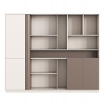 ΒΙΒΛΙΟΘΗΚΗ ΓΡΑΦΕΙΟΥ NEWLINE HM18279 ΜΕΛΑΜΙΝΗ ΛΕΥΚΗ ΚΑΦΕ 240x40x200Υεκ c540763