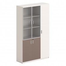 ΒΙΒΛΙΟΘΗΚΗ ΝΤΟΥΛΑΠΙ NEWLINE HM18280 ΜΕΛΑΜΙΝΗ ΛΕΥΚΗ-ΑΝΟΙΧΤΟ ΚΑΦΕ--ΓΥΑΛΙ 120x40x200Υεκ c540785