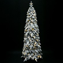 SNOWFALL FIR ΧΡΙΣΤΟΥΓΕΝΝΙΑΤΙΚΟ ΔΕΝΤΡΟ ΧΙΟΝΙΣΜΕΝΟ ΜΕ LED 70x70x180cm PE PVC ΠΡΑΣΙΝΟ ΛΕΥΚΟ LED COPPER c540796
