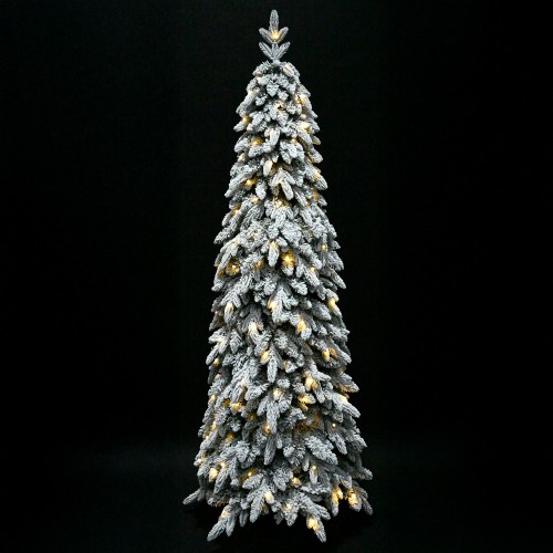 SNOWFALL FIR ΧΡΙΣΤΟΥΓΕΝΝΙΑΤΙΚΟ ΔΕΝΤΡΟ ΧΙΟΝΙΣΜΕΝΟ ΜΕ LED 70x70x180cm PE PVC ΠΡΑΣΙΝΟ ΛΕΥΚΟ LED COPPER c540796