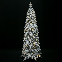 SNOWFALL FIR ΧΡΙΣΤΟΥΓΕΝΝΙΑΤΙΚΟ ΔΕΝΤΡΟ ΧΙΟΝΙΣΜΕΝΟ ΜΕ LED 80x80x210cm PE PVC ΠΡΑΣΙΝΟ ΛΕΥΚΟ LED COPPER c540797