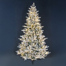 IMPERIAL EVERGREEN ΧΡΙΣΤΟΥΓΕΝΝΙΑΤΙΚΟ ΔΕΝΤΡΟ ΧΙΟΝΙΣΜΕΝΟ ΜΕ LED 140x140x210cm PE PVC ΠΡΑΣΙΝΟ ΛΕΥΚΟ LED COPPER c540804