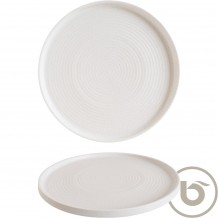 Πιάτο Ρηχό Premium Vitrified με Κάθετο Χείλος step φ28cm Λευκό Πάγου σειρά LIORA Ripple BONNA Σετ 6 c540819