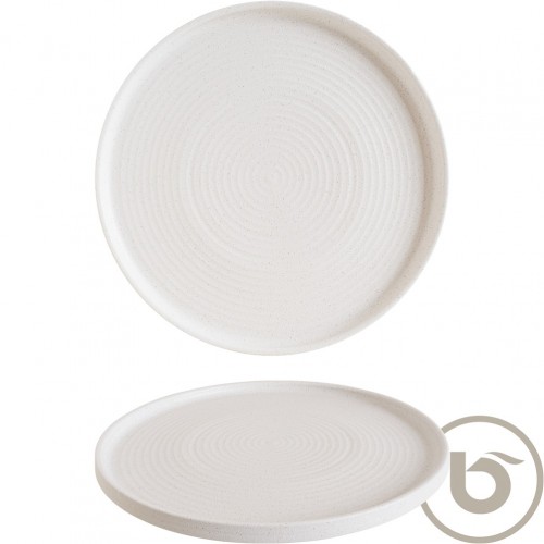 Πιάτο Ρηχό Premium Vitrified με Κάθετο Χείλος step φ28cm Λευκό Πάγου σειρά LIORA Ripple BONNA Σετ 6 c540819