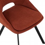 Καρέκλα Initiate pakoworld terracotta ύφασμα-πόδι μαύρο μέταλλο 48x57x85εκ SET 2τμχ c540835