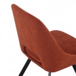 Καρέκλα Initiate pakoworld terracotta ύφασμα-πόδι μαύρο μέταλλο 48x57x85εκ SET 2τμχ c540835