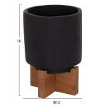 ΣΕΤ 3 ΓΛΑΣΤΡΕΣ ΜΕ TEAK ΒΑΣΕΙΣ TANTI HM4685 01 FIBER CEMENT ΣΕ ΜΑΥΡΟ ΧΡΩΜΑ c540861