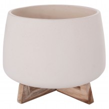 ΓΛΑΣΤΡΑ ΕΣ ΧΩΡΟΥ FRELLO HM4674 02L ΛΕΥΚΟ FIBER CEMENT--TEAK ΒΑΣΗ 29x29x23 5Υεκ c540929