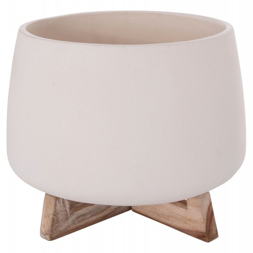 ΓΛΑΣΤΡΑ ΕΣ ΧΩΡΟΥ FRELLO HM4674 02L ΛΕΥΚΟ FIBER CEMENT--TEAK ΒΑΣΗ 29x29x23 5Υεκ c540929