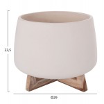 ΓΛΑΣΤΡΑ ΕΣ ΧΩΡΟΥ FRELLO HM4674 02L ΛΕΥΚΟ FIBER CEMENT--TEAK ΒΑΣΗ 29x29x23 5Υεκ c540929