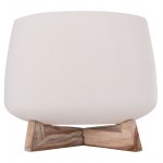 ΓΛΑΣΤΡΑ ΕΣ ΧΩΡΟΥ FRELLO HM4674 02L ΛΕΥΚΟ FIBER CEMENT--TEAK ΒΑΣΗ 29x29x23 5Υεκ c540929