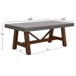 ΤΡΑΠΕΖΙ ΤΡΑΠΕΖΑΡΙΑΣ MAEVE HM6575 01 ΓΚΡΙ ΤΣΙΜΕΝΤΟ--ΞΥΛΟ ΑΚΑΚΙΑΣ 200x100x75Υεκ c540930