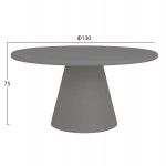 ΤΡΑΠΕΖΙ ΤΡΑΠΕΖΑΡΙΑΣ ΣΤΡΟΓΓΥΛΟ RAIKO HM6573 01 ΓΚΡΙ ΤΣΙΜΕΝΤΟ Φ130x75Υεκ c540932