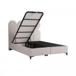 ABSTRACT ΚΡΕΒΑΤΙ ΜΕ ΑΠΟΘΗΚ ΧΩΡΟ ΓΙΑ ΣΤΡΩΜΑ 160x200cm BEIGE ΜΕ PATTERN 207x160x130 c540935