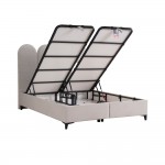 ABSTRACT ΚΡΕΒΑΤΙ ΜΕ ΑΠΟΘΗΚ ΧΩΡΟ ΓΙΑ ΣΤΡΩΜΑ 160x200cm BEIGE ΜΕ PATTERN 207x160x130 c540935