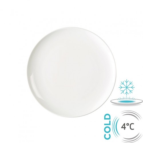 Σετ 6 ψυχόμενα πιάτα πορσελάνης λευκά 27cm c54118