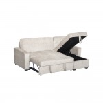TRESOR ΚΑΝΑΠΕΣ ΚΡΕΒΑΤΙ ΓΩΝΙΑ ΑΝΑΣΤΡΕΨΙΜΗ OFF WHITE 223x145x91cm c541526