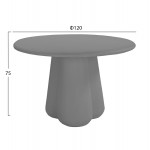 ΤΡΑΠΕΖΙ ΤΡΑΠΕΖΑΡΙΑΣ ΣΤΡΟΓΓΥΛΟ NAYU HM6583 01 ΓΚΡΙ FIBER CEMENT Φ120x75Υεκ c541578