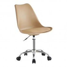 Καρέκλα γραφείου εργασίας Gaston II pakoworld pp-pu cappuccino 48x57x77-90εκ c541647