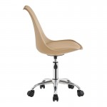 Καρέκλα γραφείου εργασίας Gaston II pakoworld pp-pu cappuccino 48x57x77-90εκ c541647