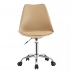 Καρέκλα γραφείου εργασίας Gaston II pakoworld pp-pu cappuccino 48x57x77-90εκ c541647