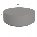 ΤΡΑΠΕΖΙ ΜΕΣΗΣ ΣΤΡΟΓΓΥΛΟ KYOKO HM6579 01 ΓΚΡΙ FIBER CEMENT Φ90x34Υεκ c541661