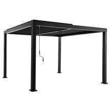 ΠΕΡΓΚΟΛΑ-ΚΙΟΣΚΙ ΜΕ ΚΙΝΟΥΜΕΝΕΣ ΠΕΡΣΙΔΕΣ FRANIO HM6609 01 ΑΛΟΥΜΙΝΙΟ ΜΑΥΡΟ 300x300x240Υεκ c541665