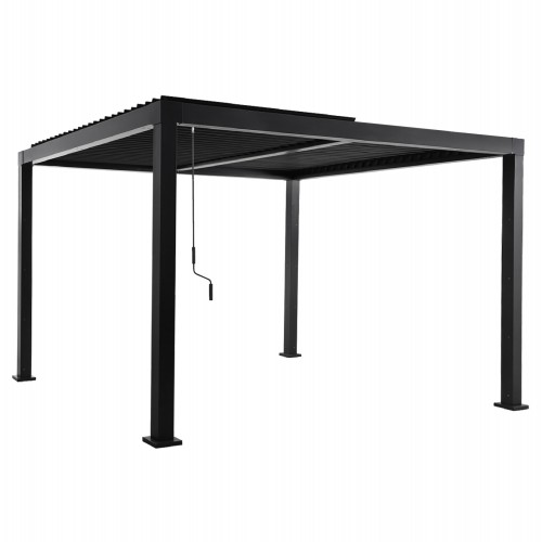 ΠΕΡΓΚΟΛΑ-ΚΙΟΣΚΙ ΜΕ ΚΙΝΟΥΜΕΝΕΣ ΠΕΡΣΙΔΕΣ FRANIO HM6609 01 ΑΛΟΥΜΙΝΙΟ ΜΑΥΡΟ 300x300x240Υεκ c541665