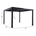 ΠΕΡΓΚΟΛΑ-ΚΙΟΣΚΙ ΜΕ ΚΙΝΟΥΜΕΝΕΣ ΠΕΡΣΙΔΕΣ FRANIO HM6609 01 ΑΛΟΥΜΙΝΙΟ ΜΑΥΡΟ 300x300x240Υεκ c541665