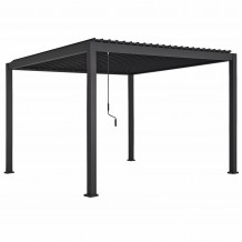 ΠΕΡΓΚΟΛΑ-ΚΙΟΣΚΙ ΜΕ ΜΕΤΑΛΛΙΚΕΣ ΠΕΡΣΙΔΕΣ DOMECIL HM6611 01 ΑΛΟΥΜΙΝΙΟ ΜΑΥΡΟ 300x300x240Υεκ c541667