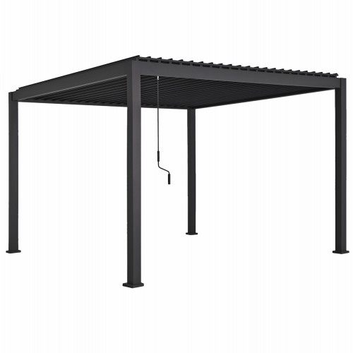 ΠΕΡΓΚΟΛΑ-ΚΙΟΣΚΙ ΜΕ ΜΕΤΑΛΛΙΚΕΣ ΠΕΡΣΙΔΕΣ DOMECIL HM6611 01 ΑΛΟΥΜΙΝΙΟ ΜΑΥΡΟ 300x300x240Υεκ c541667