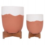 ΓΛΑΣΤΡΕΣ ΣΕΤ 2ΤΜΧ SEON HM4686 08 TERRACOTTA ΣΕ ΛΕΥΚΟ ΤΕΡΑΚΟΤΑ--TEAK ΒΑΣΗ c541717