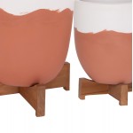 ΓΛΑΣΤΡΕΣ ΣΕΤ 2ΤΜΧ SEON HM4686 08 TERRACOTTA ΣΕ ΛΕΥΚΟ ΤΕΡΑΚΟΤΑ--TEAK ΒΑΣΗ c541717