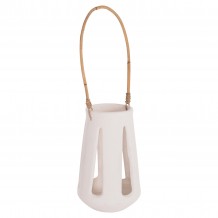 ΕΠΙΤΡΑΠΕΖΙΟ ΦΑΝΑΡΙ ERANTYL HM4696 02L ΛΕΥΚΟ FIBER CEMENT ΧΕΡΟΥΛΙ RATTAN Φ17x27Yεκ c541725