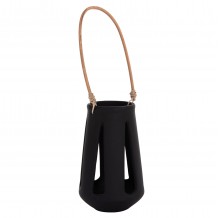 ΕΠΙΤΡΑΠΕΖΙΟ ΦΑΝΑΡΙ ERANTYL HM4696 01L ΜΑΥΡΟ FIBER CEMENT ΧΕΡΟΥΛΙ RATTAN Φ17x27Yεκ c541726