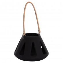 ΕΠΙΤΡΑΠΕΖΙΟ ΦΑΝΑΡΙ ERANTYL HM4696 01S ΜΑΥΡΟ FIBER CEMENT ΧΕΡΟΥΛΙ RATTAN Φ25x17Yεκ c541727